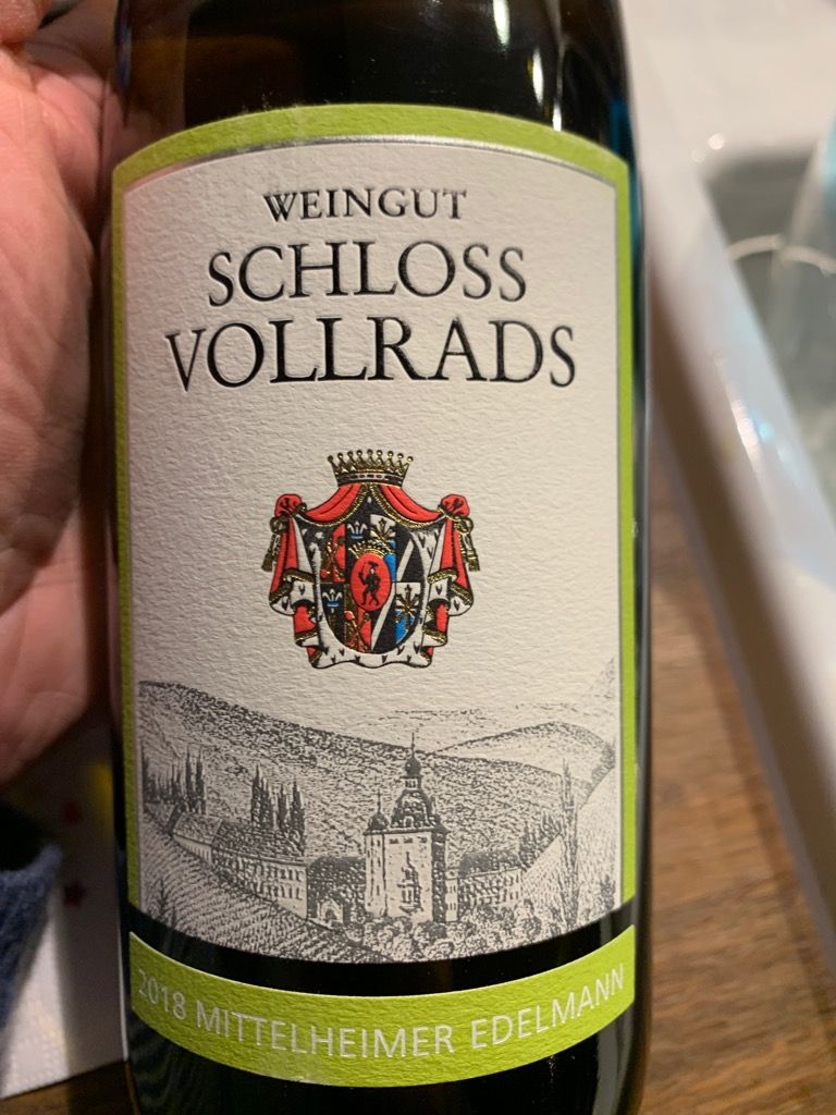 2018 Schloss Vollrads Mittelheimer Edelmann Riesling, Germany, Rheingau ...