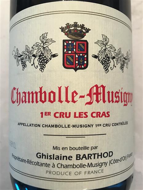 2014 Domaine Ghislaine Barthod Chambolle-Musigny 1er Cru Les Cras 2014 Domaine Ghislaine Barthod Chambolle-Musigny 1er Cru Les Cras