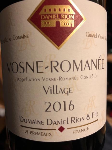 Daniel Rion 2016 Domaine Daniel Rion et Fils Vosne-Romanée Village, France ...