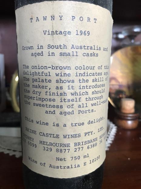 ワイン Rhine Castle Cellars Tawny Port 1950 ワイン Rhine Castle Cellars Tawny Port 1950 1969 Rhine Castle