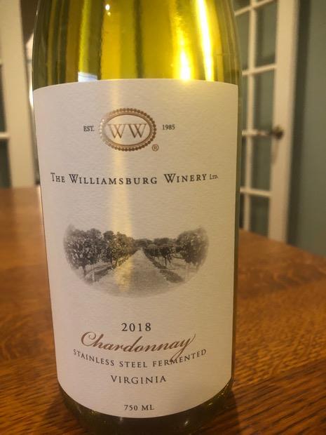 2021 Williamsburg Winery Chardonnay Stainless Steel Fermented, USA ...