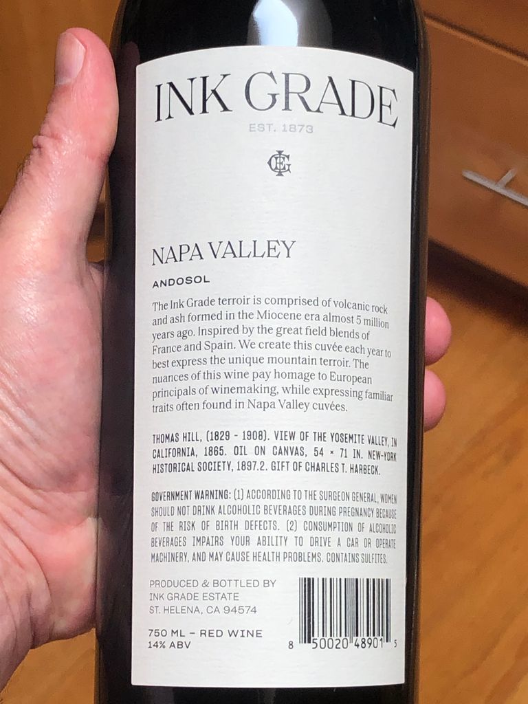 INK GRADE アメリカ ナパバレー 赤ワイン 2017 INK GRADE アメリカ ナパバレー 赤ワイン 2017