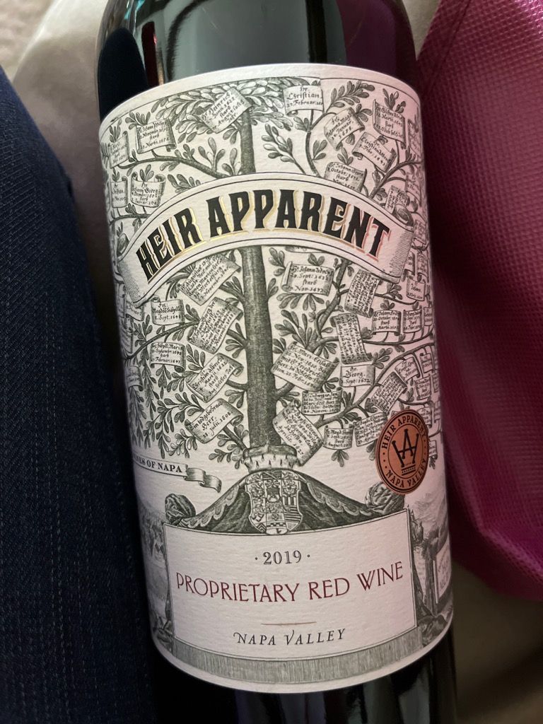 2019 Heir Apparent Proprietary Red Wine, USA, California, Napa Valley ...