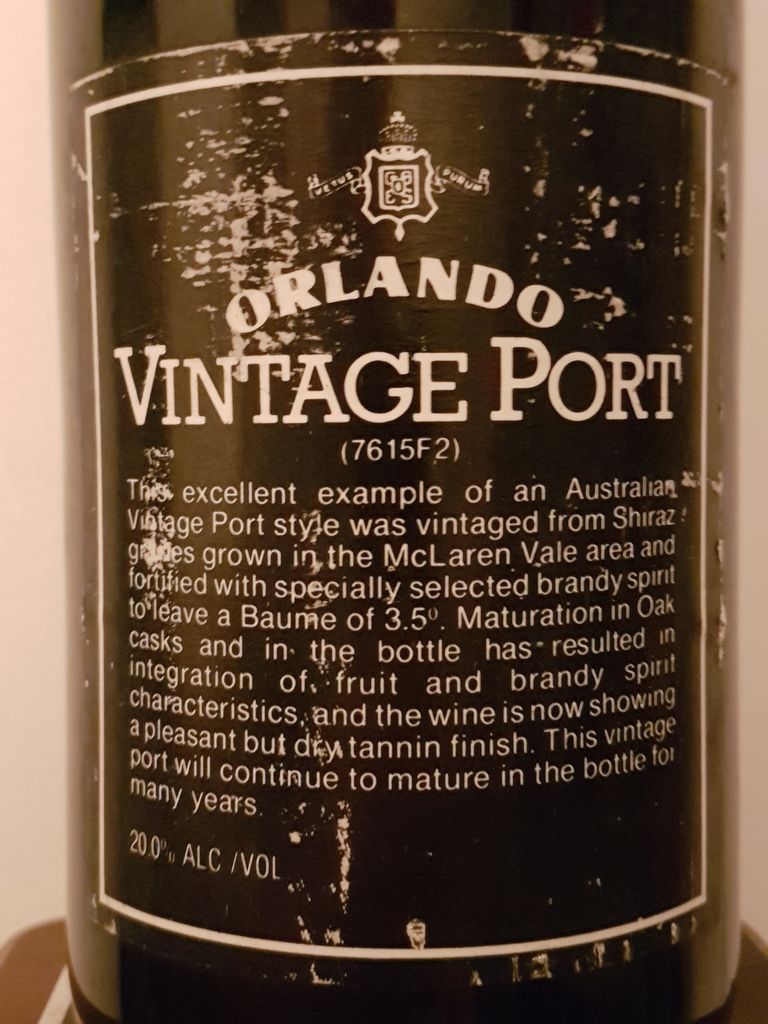 1976 Orlando Vintage Port South Australia - CellarTracker