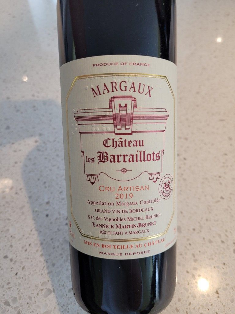 2019 Château Les Baraillots France Bordeaux Médoc Margaux