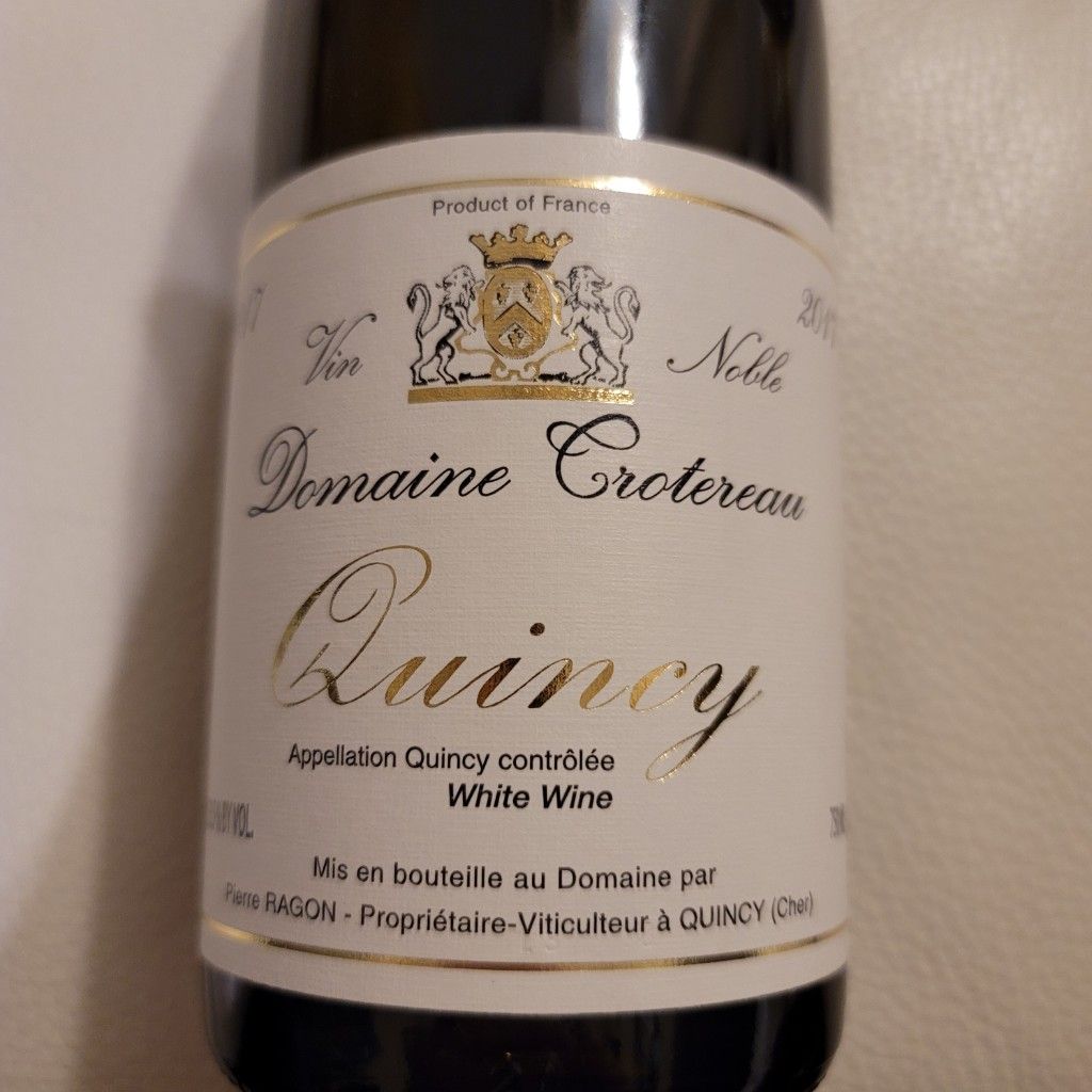 2017 Pierre Ragon Quincy Domaine trotereau, France, Loire Valley, Upper
