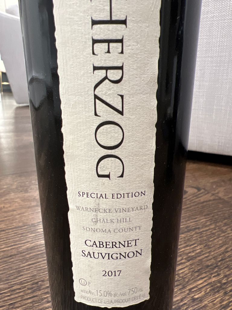 2017 Herzog Cabernet Sauvignon Special Edition Warnecke Vineyard Chalk ...