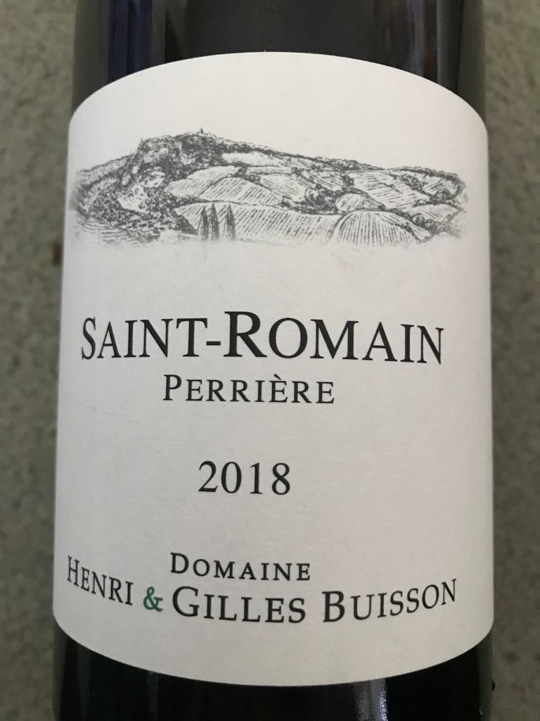 2020 Henri et Gilles Buisson SaintRomain La Perrière, France, Burgundy, Côte de Beaune, Saint
