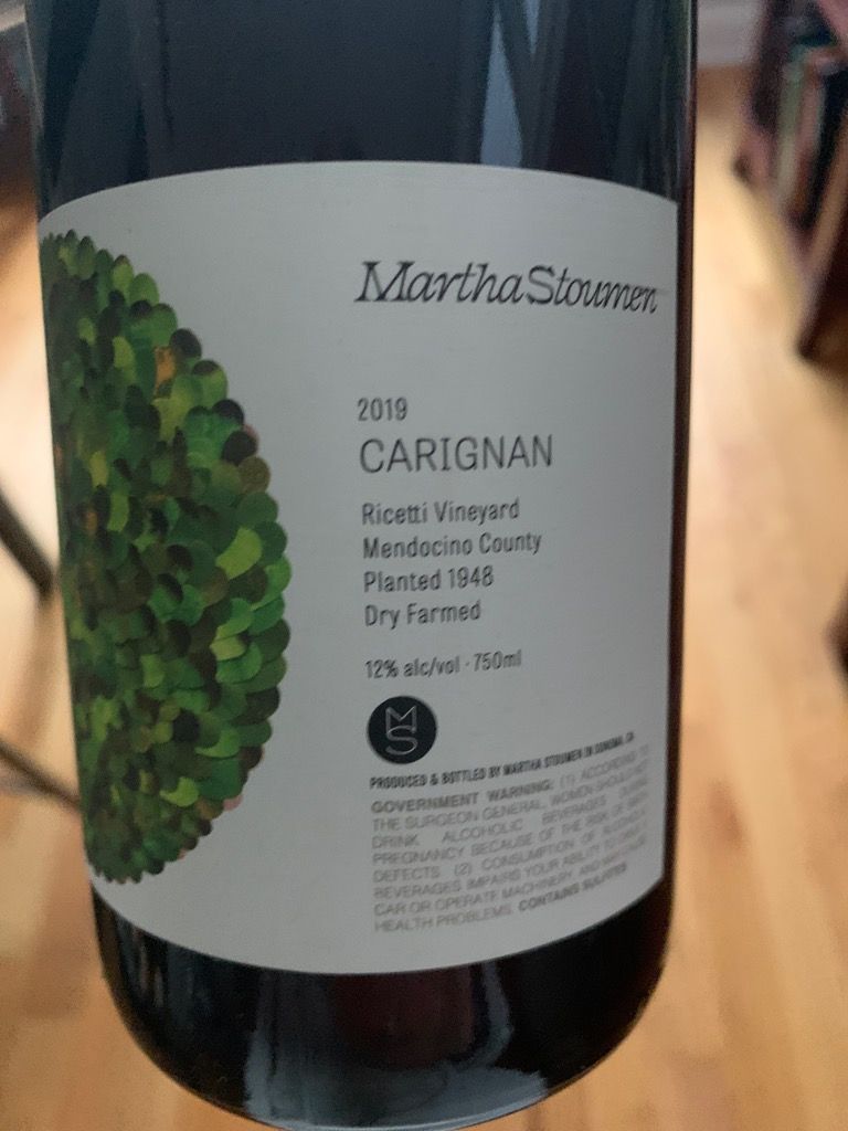 2021 Martha Stoumen Carignan Ricetti Vineyard, USA, California, North