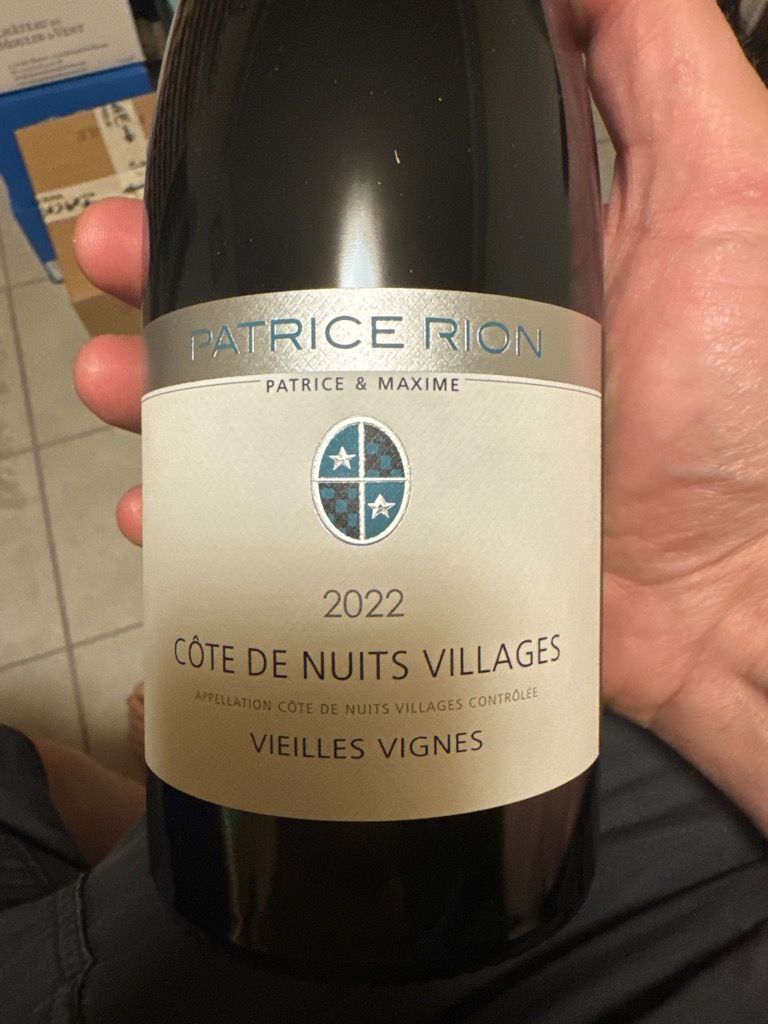 2022 Patrice Rion Côte de Nuits Villages Vieilles Vignes