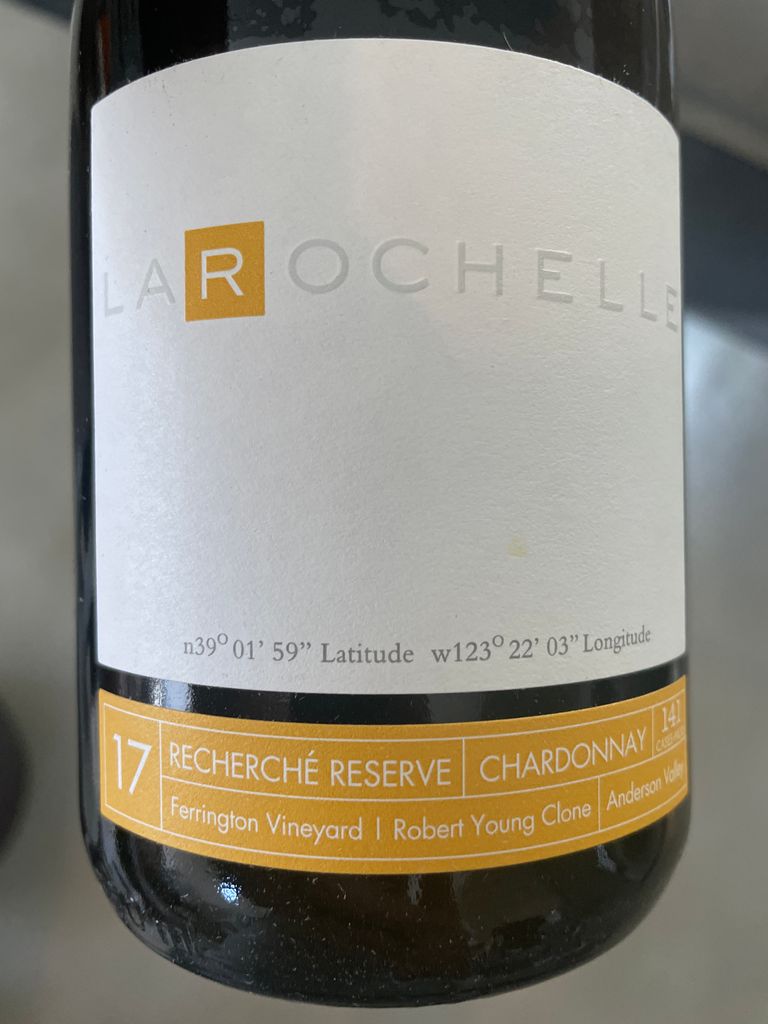 2017 La Rochelle Chardonnay Recherché Reserve Ferrington Vineyard, USA