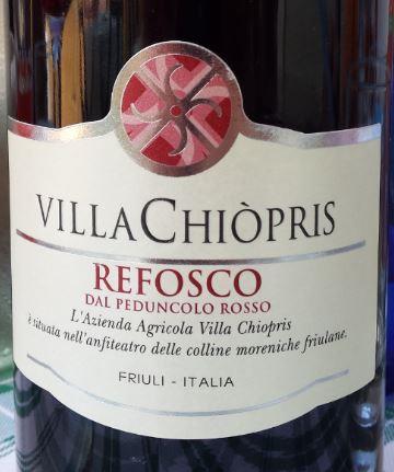 2014 Villa Chiopris Refosco Dal Peduncolo Rosso Delle - 