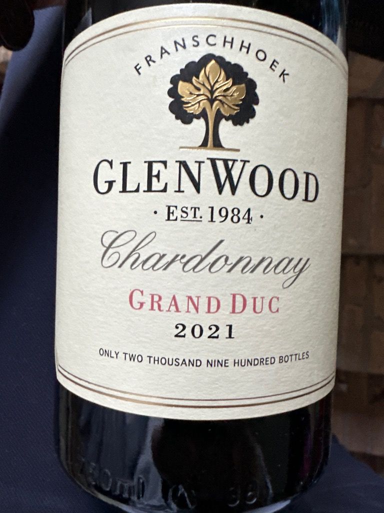 2022 Glenwood Chardonnay Grand Duc, South Africa, Coastal Region