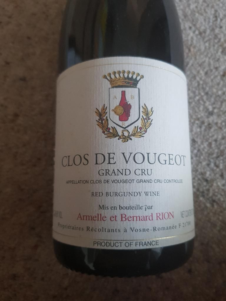 2000 Domaine Armelle et Bernard Rion Clos Vougeot Vieilles Vignes ...