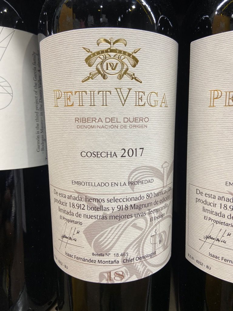 2019 Petit Vega Ribera del Duero 18 - CellarTracker