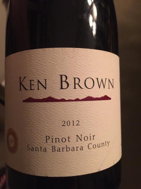 2012 Ken Brown Pinot Noir Santa Barbara County, USA, California ...