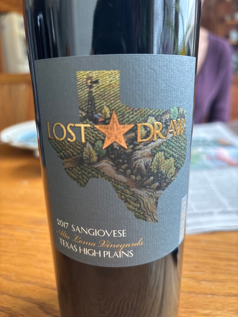 2017 Lost Draw Cellars Sangiovese Alta Loma Vineyards, USA, Texas ...