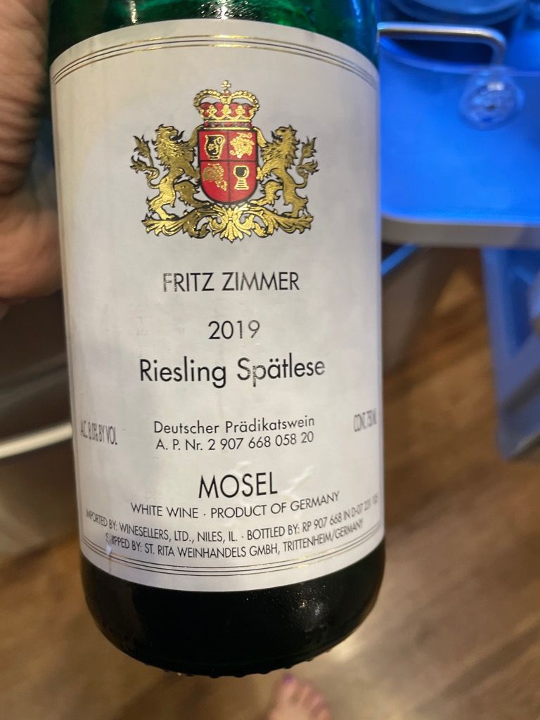 1995 Fritz Zimmer Bernkasteler Kurfürstlay Spätlese Mosel Saar