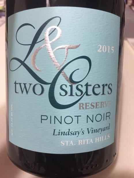 2015 Foley Estates Pinot Noir Two Sisters Lindsay's Vineyard, USA ...