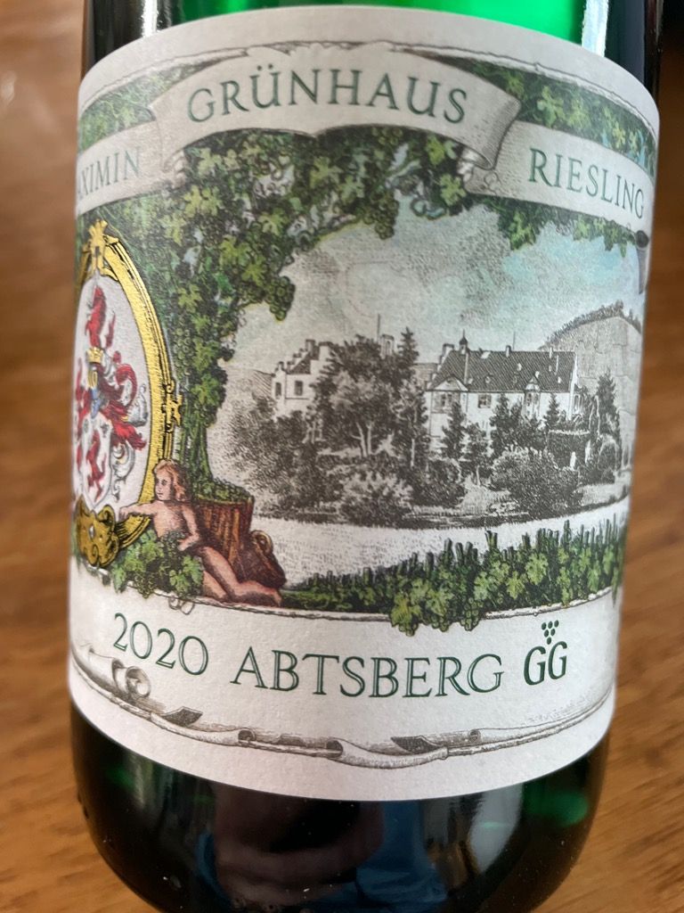 Maximin Grünhaus 2020 Abtsberg GG リースリング 2020 Von Schubert Maximin Grünhäuser Abtsberg Riesling Großes