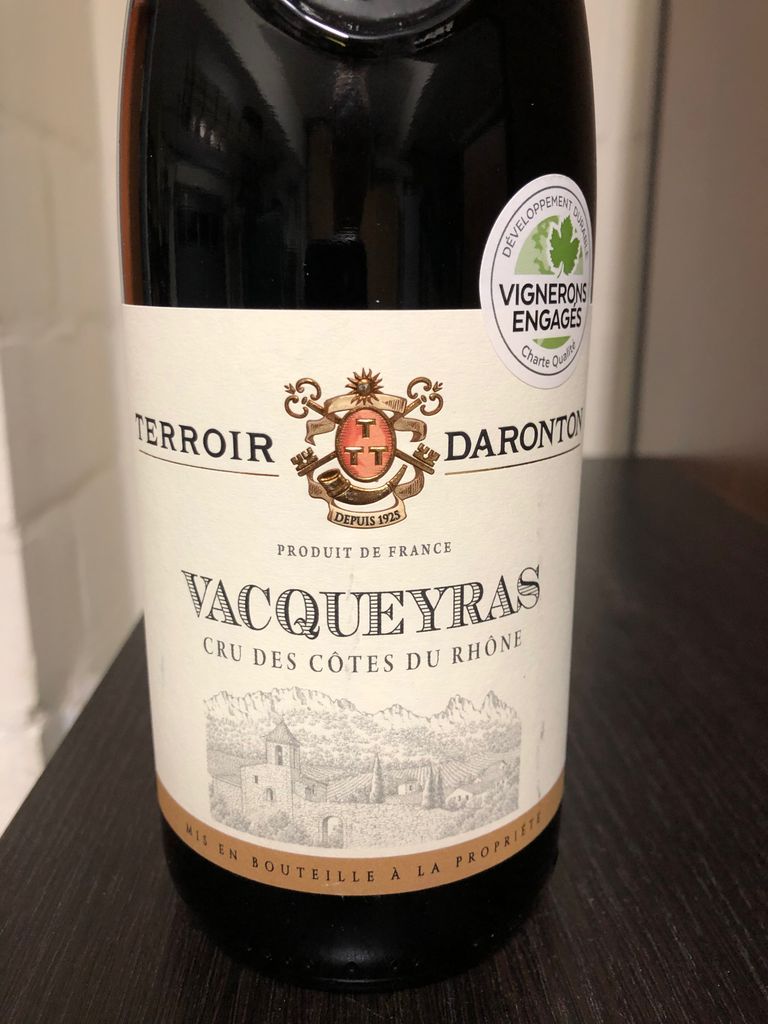 2019 Vignerons de Caract re Vacqueyras Terroir Daronton