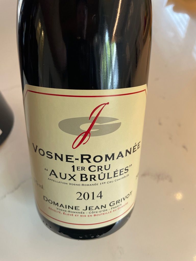 2014 Domaine Jean Grivot Vosne-Romanée 1er Cru Aux Brûlées 2014 Domaine Jean Grivot Vosne-Romanée 1er Cru Aux Brûlées