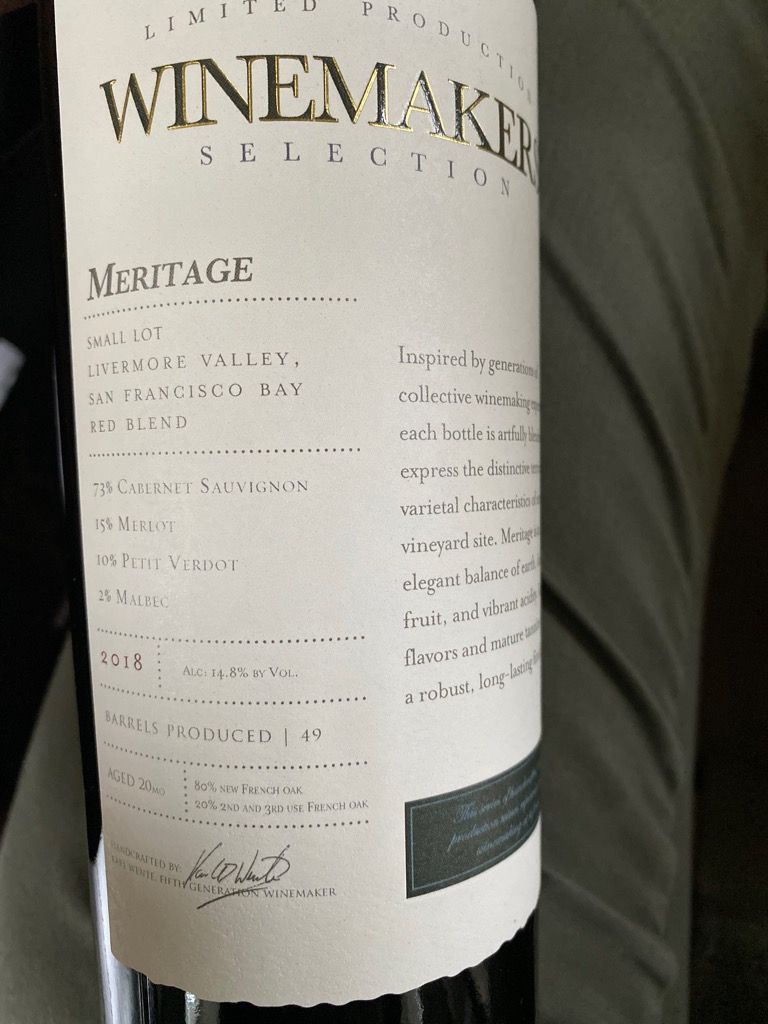 2018 Wente Vineyards Winemaker's Selection Meritage, USA, California
