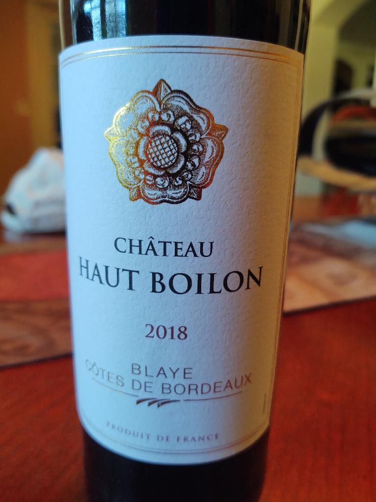 2018 Haut Boilon Blaye Côtes de Bordeaux, France, Bordeaux, Blaye Côtes