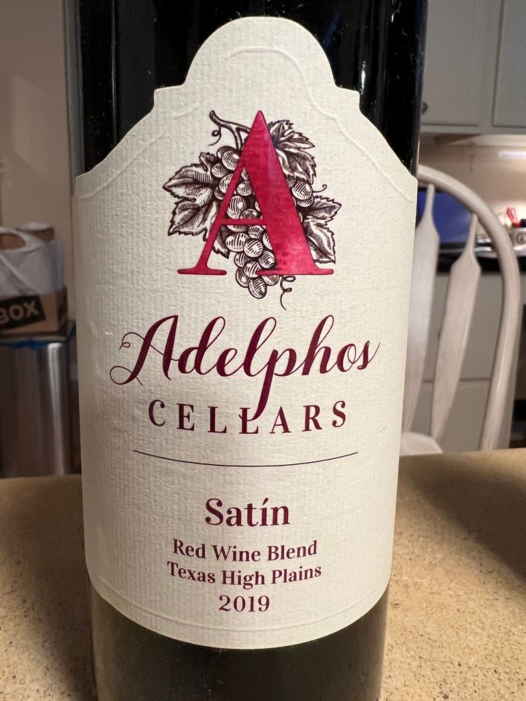 2019 Adelphos Cellar Satin, USA, Texas, Texas High Plains - CellarTracker