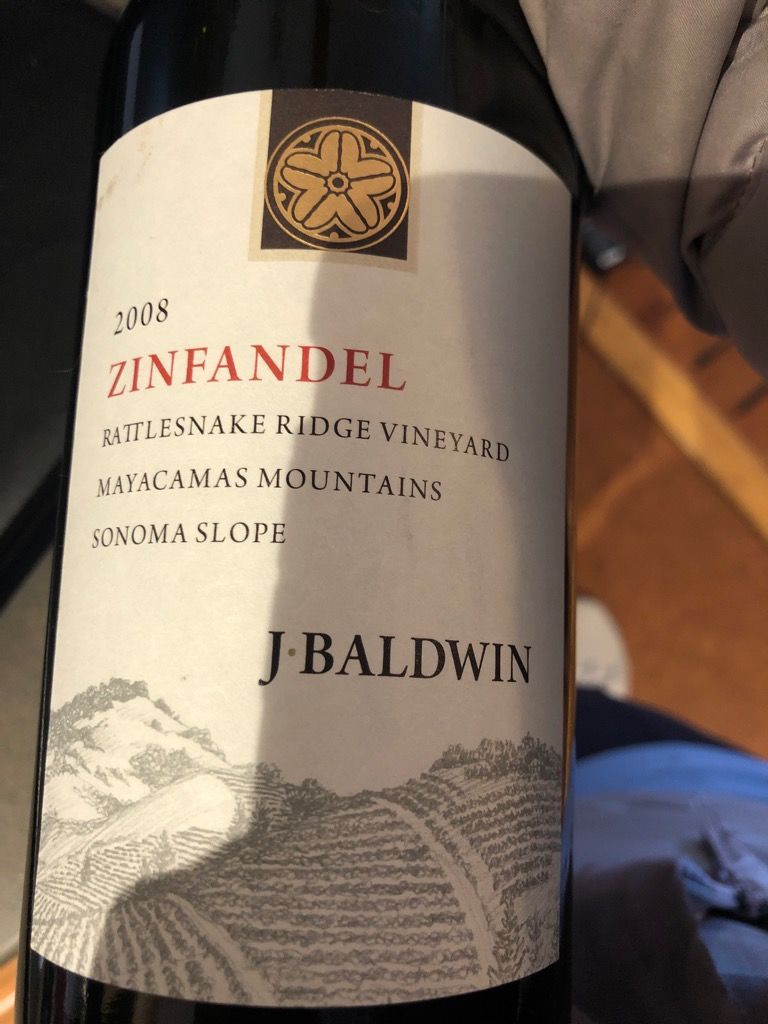 2008 J. Baldwin Wines Zinfandel Rattlesnake Ridge Vineyard, USA