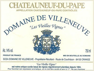 07 Domaine De Villeneuve Chateauneuf Du Pape Les Vieilles Vignes France Rhone Southern Rhone Chateauneuf Du Pape Cellartracker