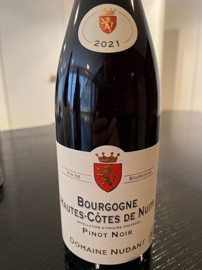 2021 Domaine Nudant Pinot Noir Bourgogne HautesCôtes de Nuits, France, Burgundy, Bourgogne