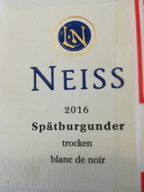 2016 Neiss Sp tburgunder Blanc de Noir trocken CellarTracker