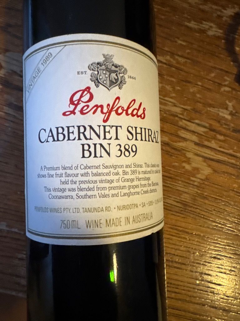 1989 Penfolds Bin 389 - CellarTracker