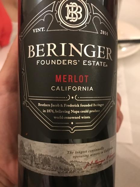 2015 Beringer Vineyards Merlot Founders' Estate, USA, California ...