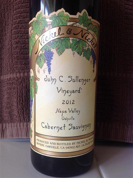 2012 Nickel & Nickel Cabernet Sauvignon John C. Sullenger Vineyard, USA ...