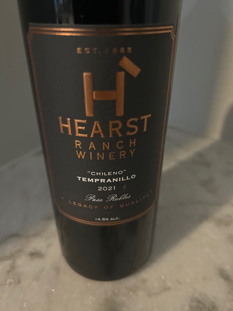 2021 Hearst Ranch Winery Tempranillo Chileno, USA, California, Central