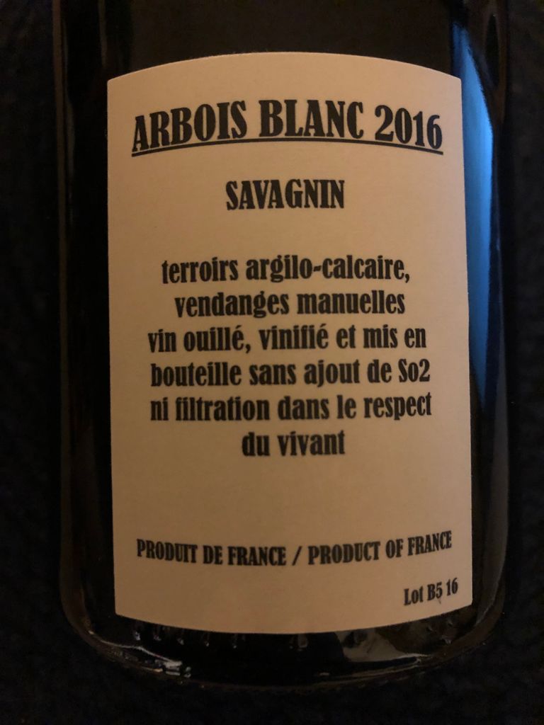 2017 Renaud Bruyère & Adeline Houillon Savagnin Arbois - CellarTracker