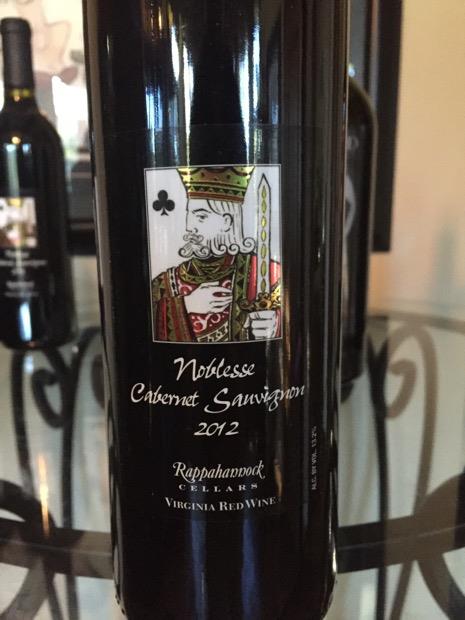 2012 Rappahannock Cellars Cabernet Sauvignon Noblesse Usa