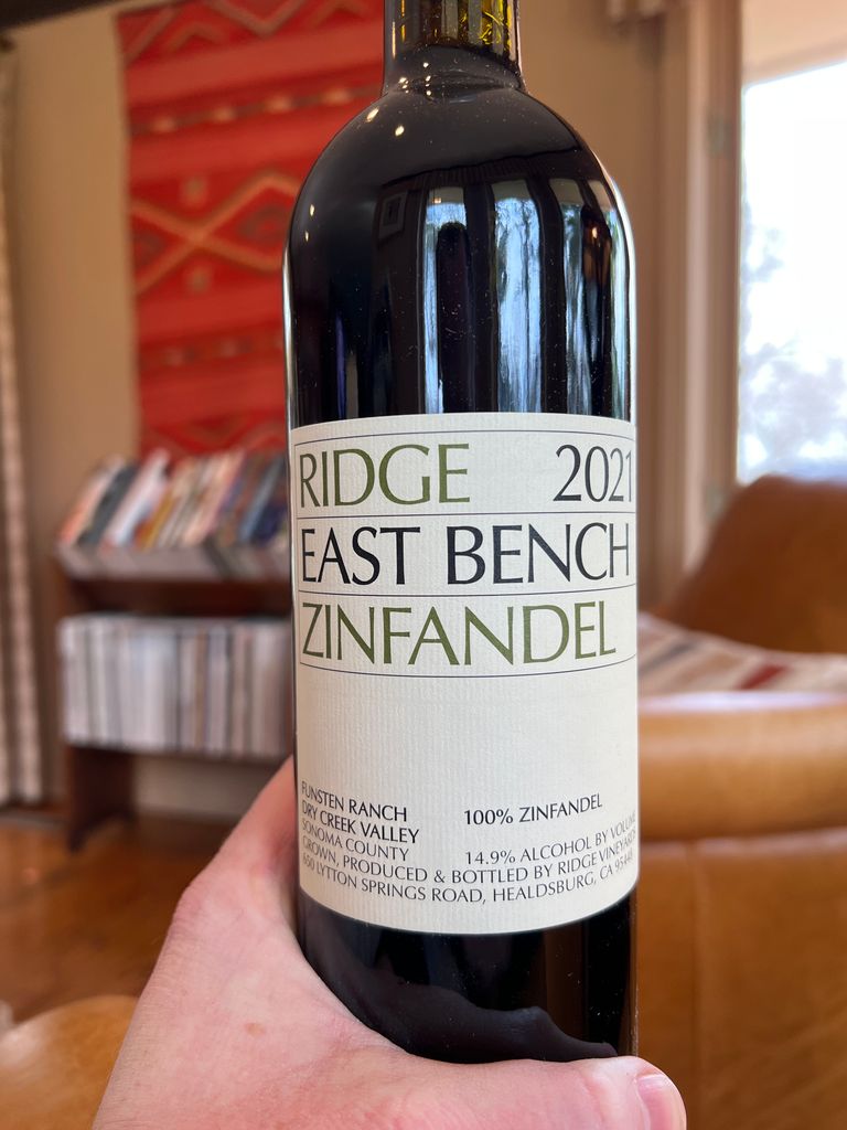 2021 Ridge Zinfandel East Bench, USA, California, Sonoma County, Dry