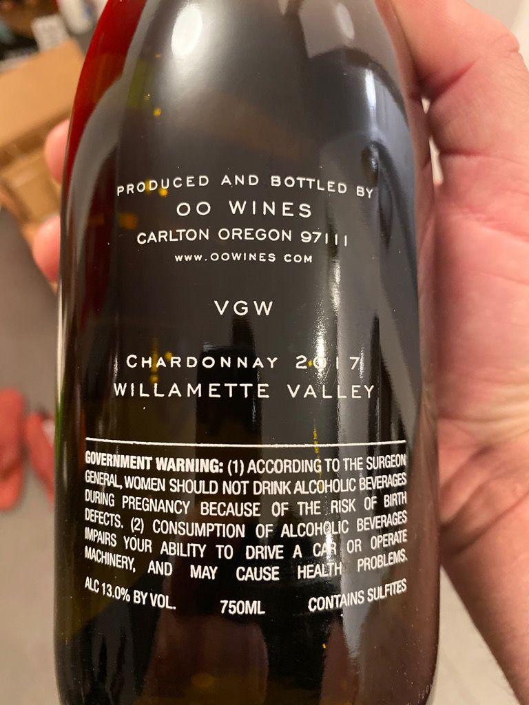 2017 00 Wines Chardonnay VGW, USA, Oregon, Willamette Valley ...