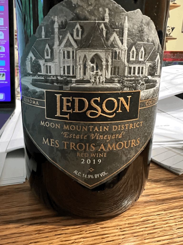 2019 Ledson Mes Trois Amours, USA, California, Sonoma County, Moon