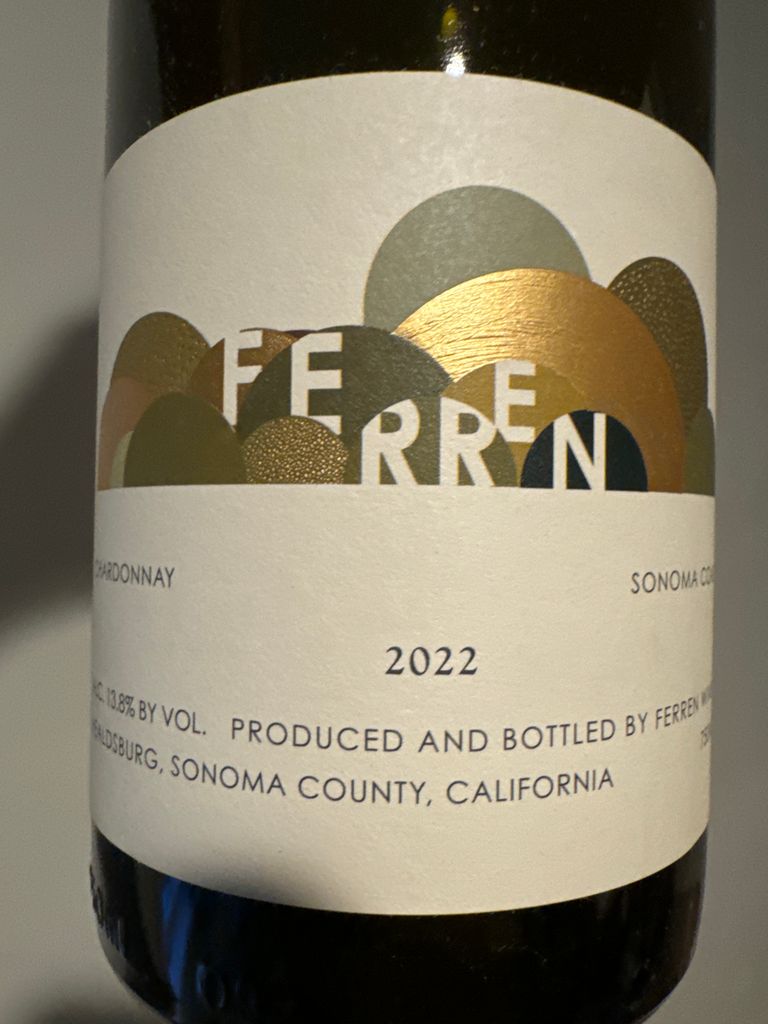 2022 Ferren Wines Chardonnay Sonoma Coast, USA, California, Sonoma ...