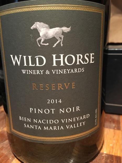 2014 Wild Horse Pinot Noir Reserve Bien Nacido Vineyard ...