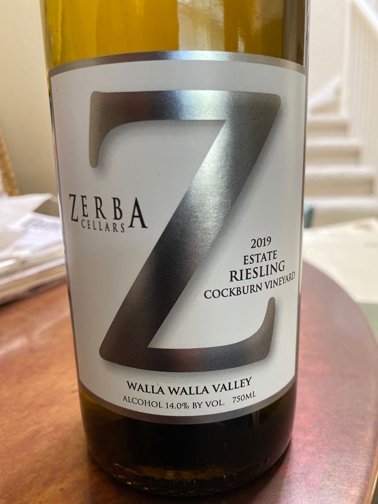 2019 Zerba Cellars Riesling Estate Cockburn Vineyard, USA, Washington