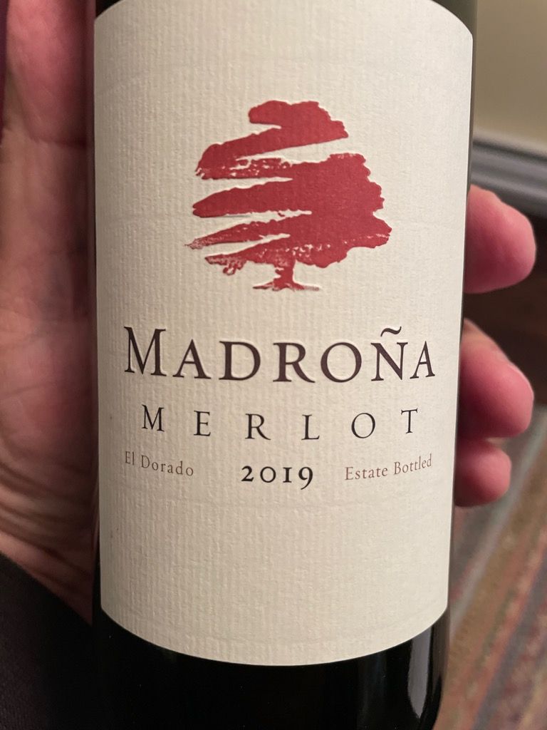 2019 Madroña Merlot, USA, California, Sierra Foothills, El Dorado ...