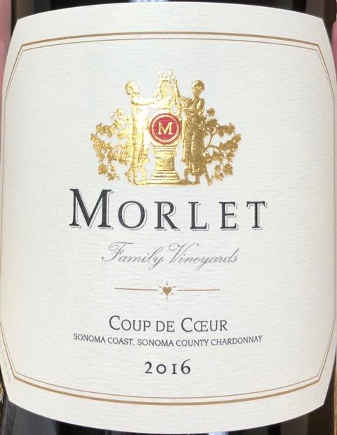 2016 Morlet Family Vineyards Chardonnay Coup De Coeur Usa California Sonoma County Cellartracker