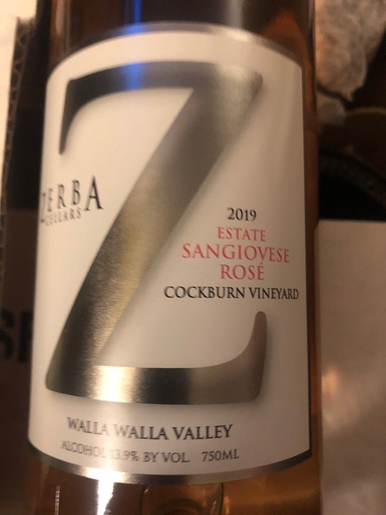 2021 Zerba Cellars Sangiovese Estate Rosé Cockburn Vineyard, USA