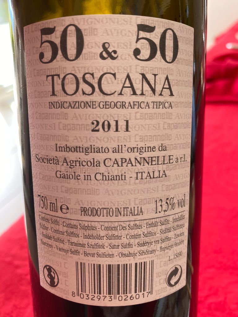 2011 Avignonesi-Capannelle 50/50 Toscana IGT - CellarTracker