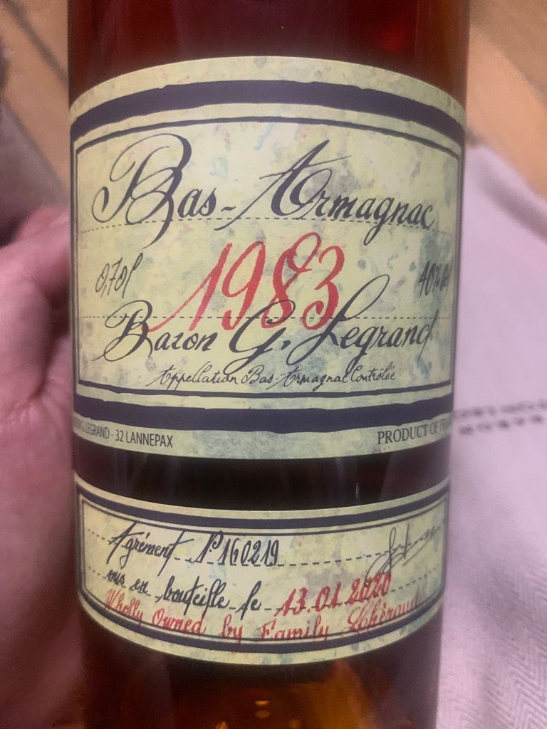 1983 Baron Gaston Legrand Bas Armagnac, France, Southwest France ...